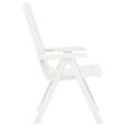 Chaises inclinables de jardin 2 pcs lit- Pwshymi - Simplicitate - Blanc - Plastique - 60 x 61 x 109 cm-0