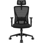 Durrafy Chaise de bureau ergonomique,Avec accoudoirs, appuie-tête&soutien lombaire réglables Chaise de bureau 150 kg, Noir