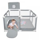 Parc Bebe - XUANYU - Parc Enfant - Grand Parc Bebe avec Barrières +Basketball Rack+50 Balles - 126*126*66cm - Gris clair