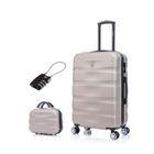 CELIMS FRANCE Valise Moyenne 20kg 65cm avec Vanity | Valise CELIMS AeroWave | ABS | Cadenas | Champagne