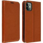 Étui Folio - AVIZAR - iPhone 11 - Cuir Véritable - Porte-cartes - Support Vidéo - Marron