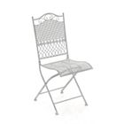 Chaise pliante en fer forgé style nostalgique KIRAN - CLP - Blanc antique - 6 couleurs au choix