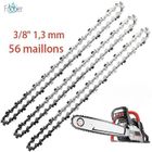 FOOTIER 3pcs Chaînes de tronçonneuses 3/8" 1,3 mm 56 maillons longueur de guide-chaîne 40 cm compatible avec Oregon Dollmar Einhell Makita