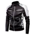 INSFITY Blouson Moto Homme en Cuir synthétique Bricolore Col Montant Vintage Léger Fashion - Marron