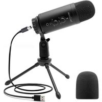 microphone usb, kit microphone pc avec trépied, microphone streaming pour ordinateur, micro pour condensateur, studio, gamer,[A24]