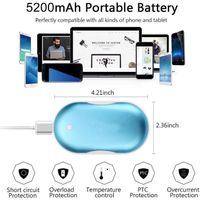 Rechargeable Chauffe-Mains, 3 en 1 USB Chauffe-Mains électrique 5200mAH Portable Batterie Externe avec Fonction d'éclairage LED 