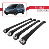 Compatible avec Fiat Doblo 2023 Barres de Toit ACE-1 Railing Porte-Bagages de voiture 4 BARRAS - NOIR