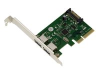 Carte  PCI Express PCIe vers USB 3.1 2 ports externes avec Chipset ASM1142 avec débit 10G