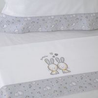 Parure de lit bébé - NO NAME - 291 blanc/gris - 100% Coton - Mixte - Maxicuna (70x140cm)