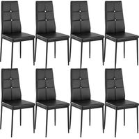 TECTAKE Lot de 8 chaises avec strass