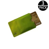 [3pack] Etui Carte Bancaire Anti Piratage Paiement sans contact Rfid - Vert