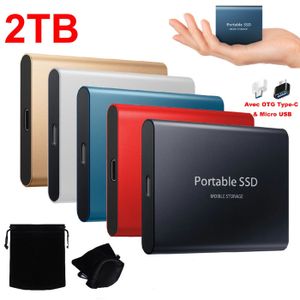 DISQUE DUR EXTERNE Disque Dur SSD Externe Portable 2TB 2To Couleur Or