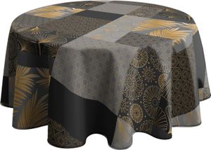 Nappe Anti-Taches Delindo Oval 160x220cm Blanc - Structure Lin Et Imprégnation