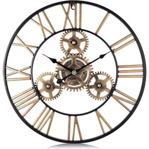 Horlogerie murale | pendule engrenage en métal | diamètre 80cm