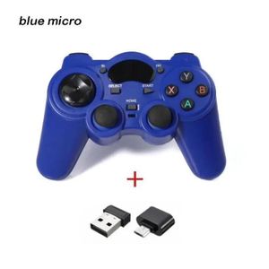 MANETTE JEUX VIDÉO Micro bleu - Manette de jeu OTG sans fil pour Android, 2.4GHz, contrôleur de jeu, joystick pour smartphones,