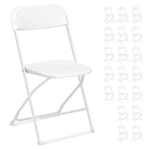 CHAISE Lot de 20 chaises pliantes en plastique blanc, siè