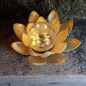 DÉCORATION LUMINEUSE Lampe Solaire Fleur de Lotus - Décoration Craquelé
