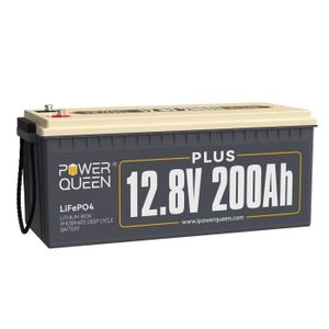 BATTERIE VÉHICULE Power Queen Batterie Lithium LiFePO4 - 12V 200Ah P