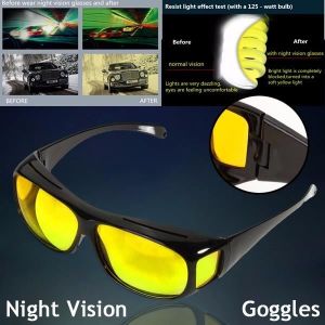 LUNETTES - MASQUE Jaune Mode Unisexe HD Jaune Lentilles Lunettes de Soleil Lunettes de Vision Nocturne Voiture Conduite Lunettes de Conducteur Jaune