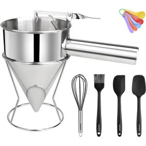 Aschef Entonnoir à Piston Distributeur de Pâte de Cuisine INOX Doseur pour Patisserie pour Pâte Epaisse en Sauce Verseur Pate a Gateau Confiture avec des Outils de Fabrication de Gâteaux de Spatules Aschef Entonnoir à Piston Distributeur de Pâte de Cuisine INOX Doseur pour Patisserie pour Pâte Epaisse en Sauce Verseur Pate a Gateau Confiture avec des Outils de Fabrication de Gâteaux de Spatules