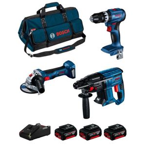 PACK DE MACHINES OUTIL BOSCH Kit (GSB 18V-45 + GBH 18V-21 + GWS 18V-7 + 3