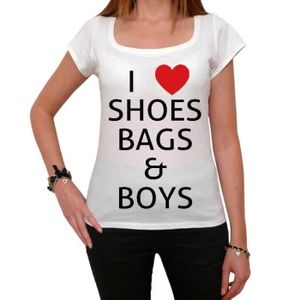 T-SHIRT Femme Tee-Shirt J'Aime Les Chaussures Les Sacs Et 