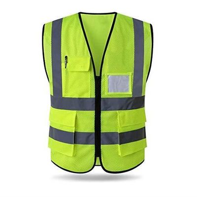 FIRSTAR Gilet De Sécurité Réfléchissant Haute Visibilité Avec Bandes Réfléchissantes | Jaune Fluo | Haute Visibilité Et Sécurité | Jaune Néon - Taille Unique, Jaune Fluo
