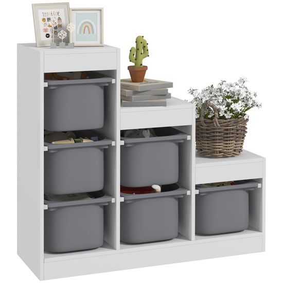 Meuble De Rangement Jouets Enfants à 3 Niveaux Avec Tiroir Ours Et Dispositif Anti Basculement Cafe Cw66858 85271269
