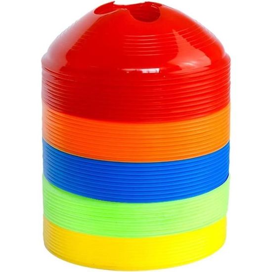 Kit Obstacles RHINOS Sports – 6 Cônes Jaunes (22,5 Cm) + 3 Barres Rouges (1 M) – Agilité, Coordination, Multi-sports