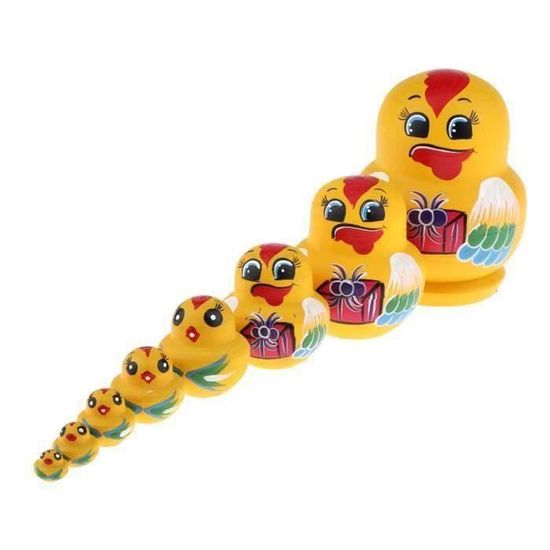 Poupées Gigognes Russes En Bois – Lot De 5 Poupées Pandas – Hauteur Maxi 13 Cm – Fait Main – Jouet Enfant Ou Décoration – Cadeau Culturel