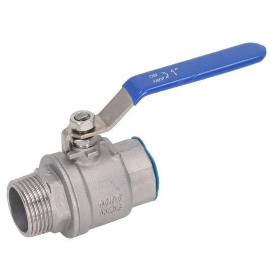 Vanne à Boisseau Sphérique 1/4" NPT Mâle-mâle En Acier Inoxydable SUS304 - Pour Eau, Air, Gaz