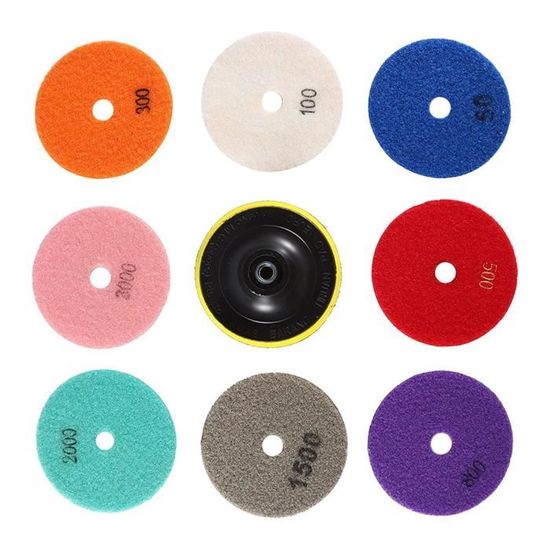 Lot De 10 Disques De Polissage Diamant 3000 - 7,6 Cm - À Eau Et Sec - Pour Granit, Marbre, Béton, Pierre, Carrelage - Résine Diamantée