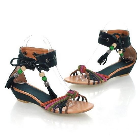 Sandales Plates Sandale Femme Montante Spartiate Montante