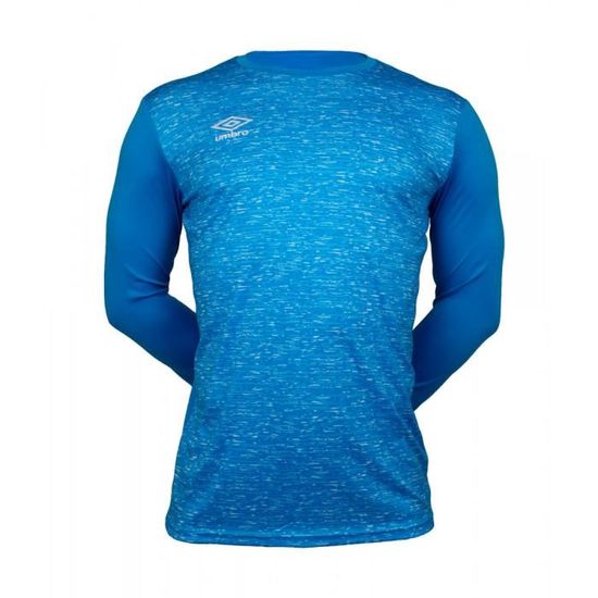 Maillot Vintage USA Homme Umbro Bleu Rayé - Manches Longues, Col V - Taille L Occasion Bon état