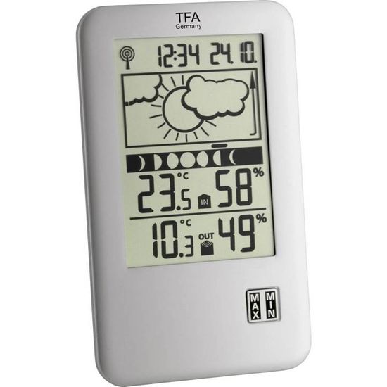 Station Météo Marine Meteomar TFA - Pour Navigation - Pression Atmosphérique Avec Alarme - Horloge Radio-pilotée