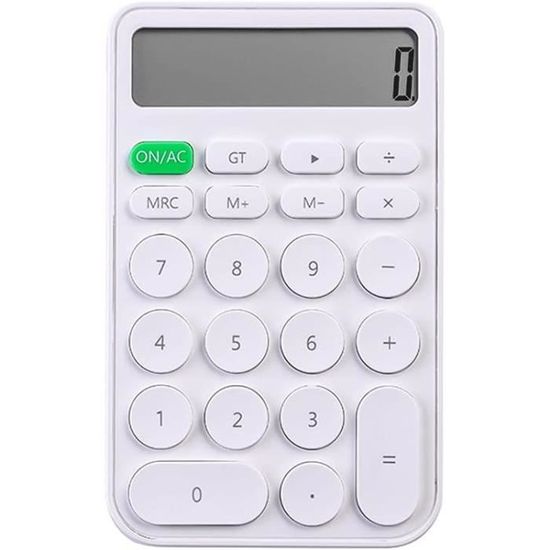 Calculatrice Mécanique Dickly 12 Chiffres - Design Rétro Dégradé Rose, Portable Pour Bureau Ou Maison
