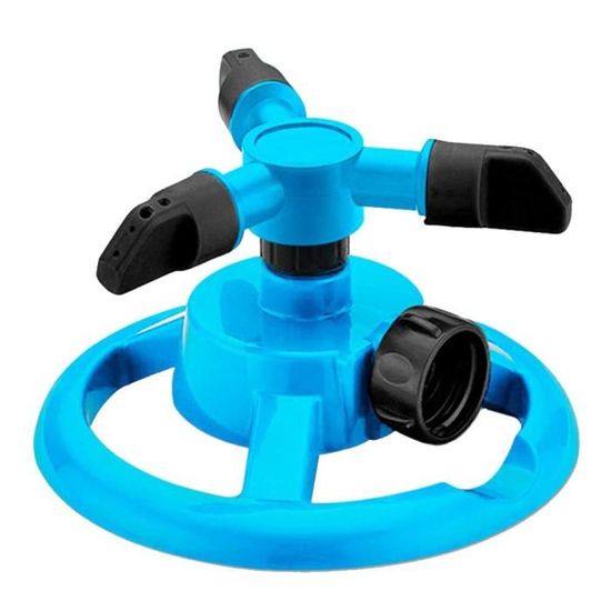 Arroseur de jardin à 360° en acier inoxydable - Arroseur rotatif sur trépied - Pulvérisateur d'arrosage pour installations d'irrigation - Pieds réglables de 64 à 94 cm