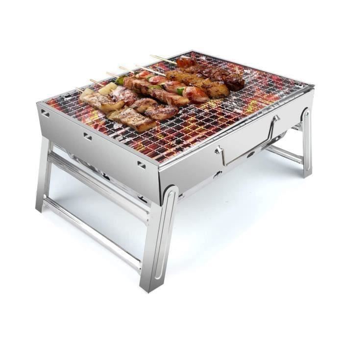 Barbecue Charbon de Bois - UTTORA - Table Pliable - 5 Personnes