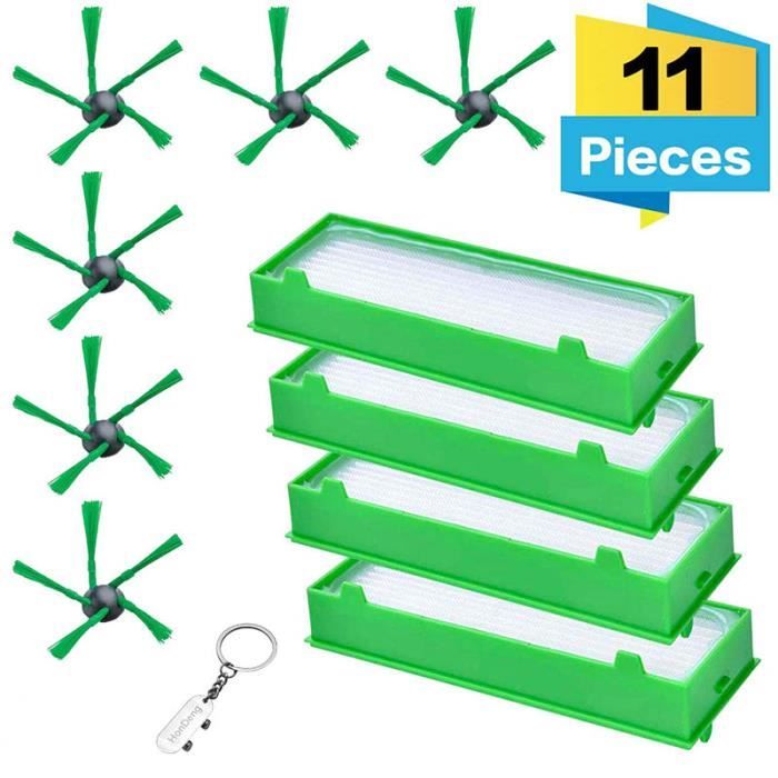 Accessoires pour le robot aspirateur Vorwerk Kobold VR200 VR300-6 brosses latérales, 4 filtres HEPA, Kit de 10.