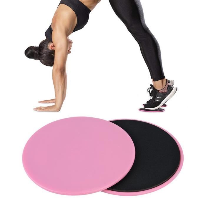 Banc de musculation 2PCS Exercice Disque Glissant Glissant Disque Fitness Core Slider Sport Entraînement Complet Du Corps (rose)