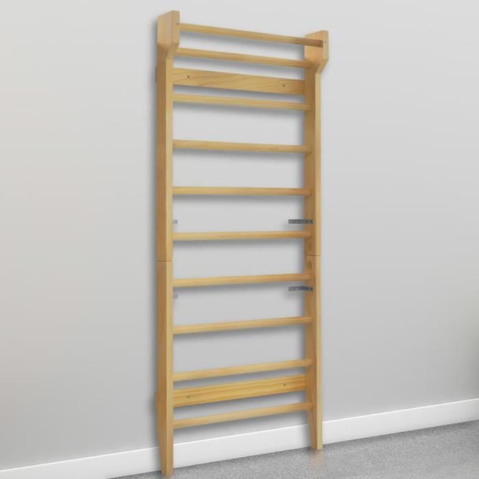 Espalier de Gym en Bois Fitness Espalier mur d'escalade gym 80 x 15,8 x 195 cm Bois-MEE