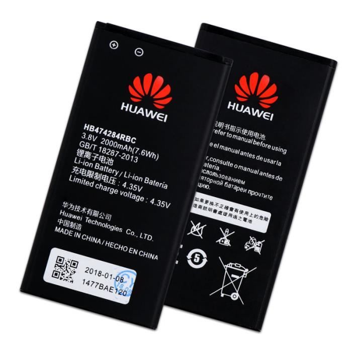Batterie Pour HB474284RBC Pour Huawei C8816 Y550 Y560 Y625 Y635 G521 G620 Y5 Honneur 3c Lite Batterie 2000mAh