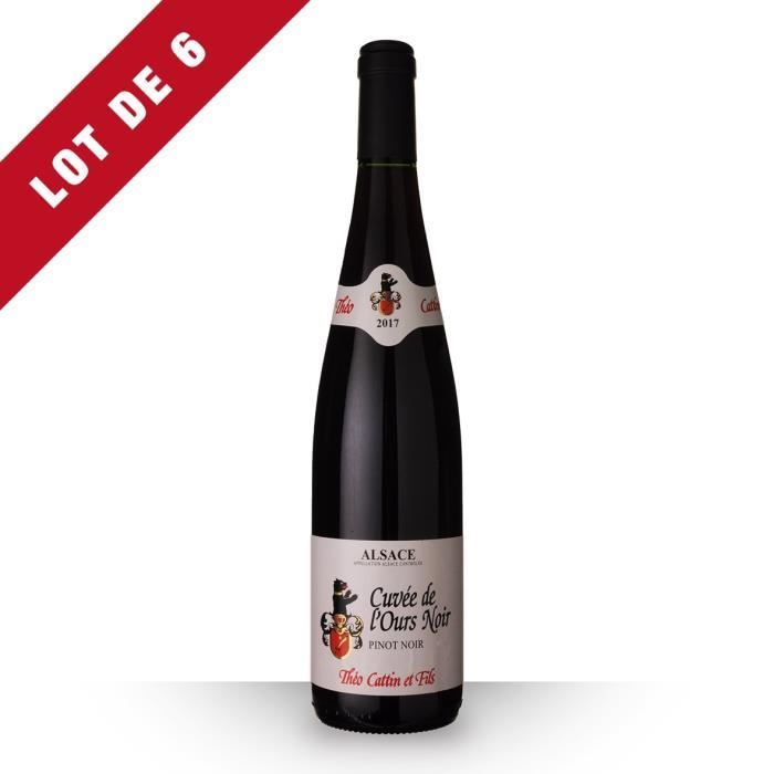 Lot de 6 - Théo Cattin Cuvée de l'Ours Pinot Noir 2017 AOC Alsace - 6x75cl - Vin Blanc