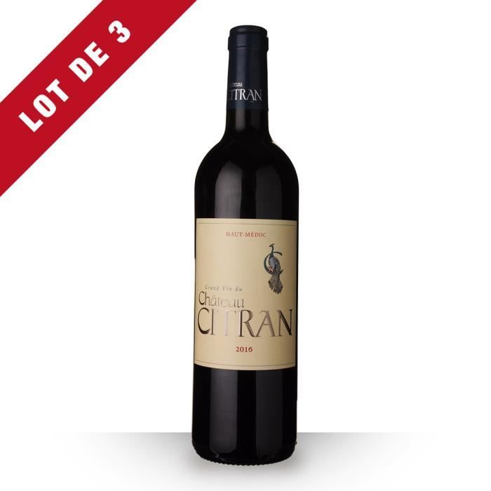3x Château Citran 2016 AOC Haut-Médoc - 3x75cl - Vin Rouge