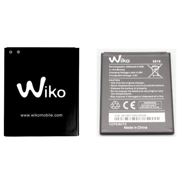ORIGINAL Batterie Wiko pour Wiko Jerry 2 - Type 2610 - 2500mAh 9,5Wh