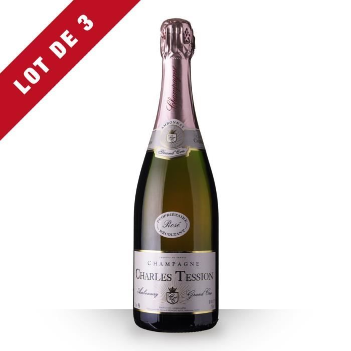 3X Charles Tession Brut Rosé 75cl Grand Cru - Champagne