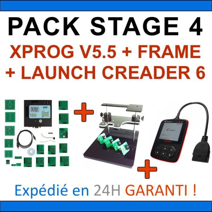 PACK REPROGRAMMATION CALCULATEUR LAUNCH CREADER VI 6 XPROG V5.50 BDM FRAME PCK4