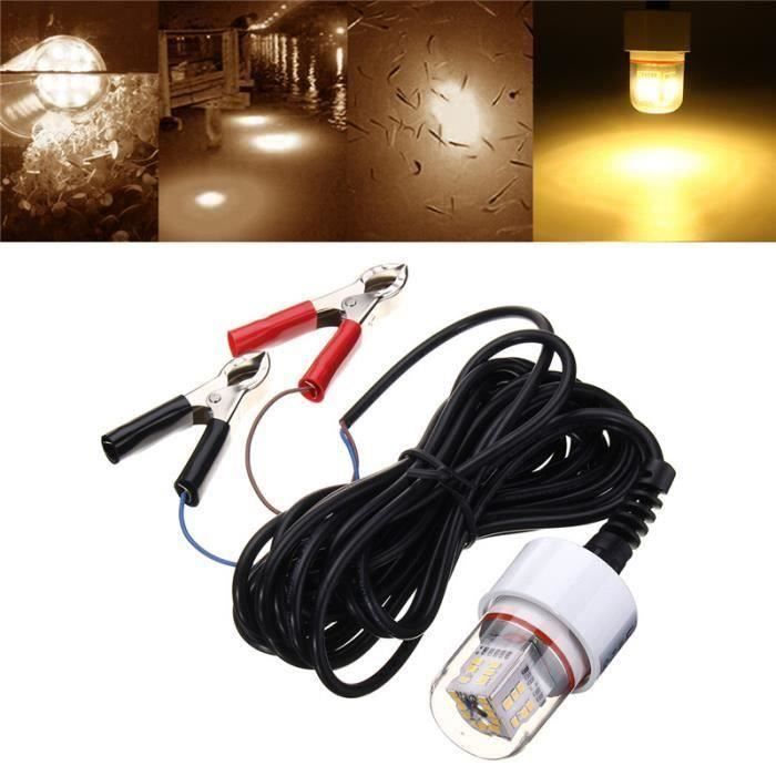 15W 36SMD Lampe de pêche sous-marin lumière nuit bateau submersible DC12V-24V JAUNE Gr10785