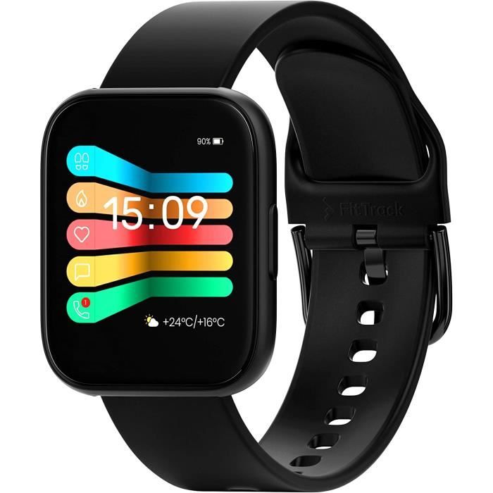 FitTrack Montre Intelligente Santé Atria 2.0 - Montre Connectée Sport Homme, Femme, Enfant - Étanche, Longue Autonomie - Affiche Le