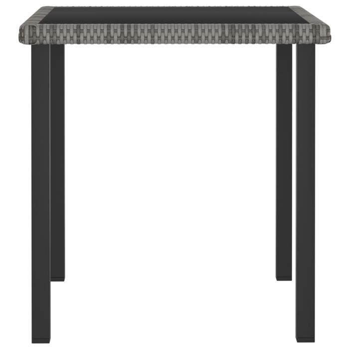 Table à manger Table de jardin Haut de gamme - Table de cuisine Table de Salon Gris 70x70x73 cm Résine tressée @537982 Elégant
